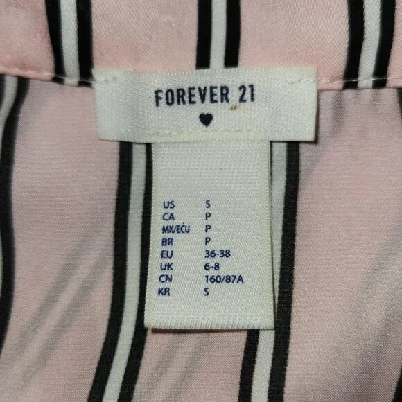 Forever 21 Striped Pajama Oversized Shirt || Small EUC - Picture 8 of 8